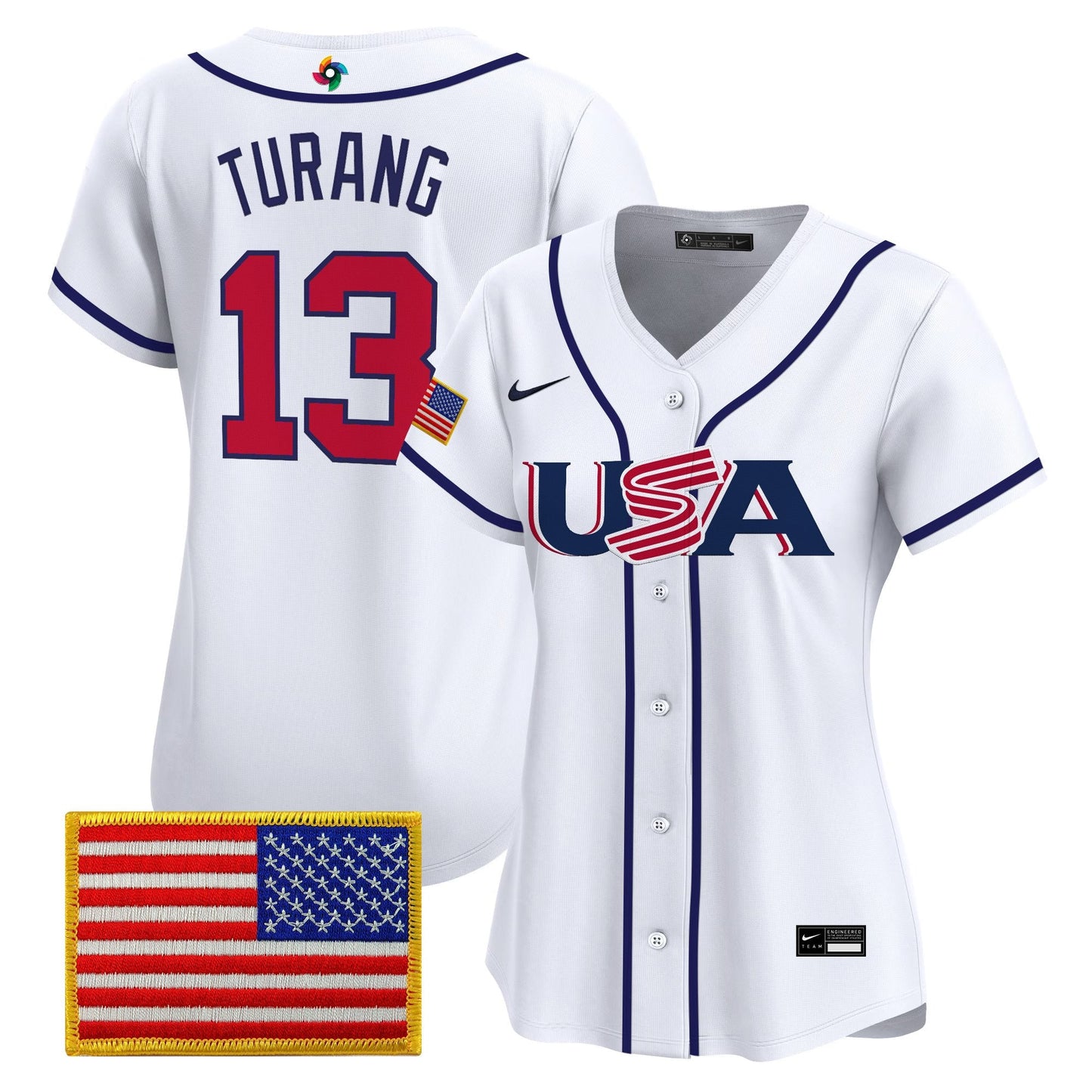 Women's Team USA World Baseball Classic Vapor Premier Jersey - 2026 Roster (Projected Number) - All Stitched