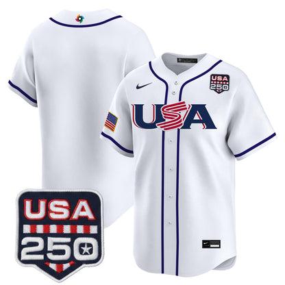 Men's Team USA World Baseball Classic 250America Patch Vapor Premier Jersey - 2026 Roster - All Stitched