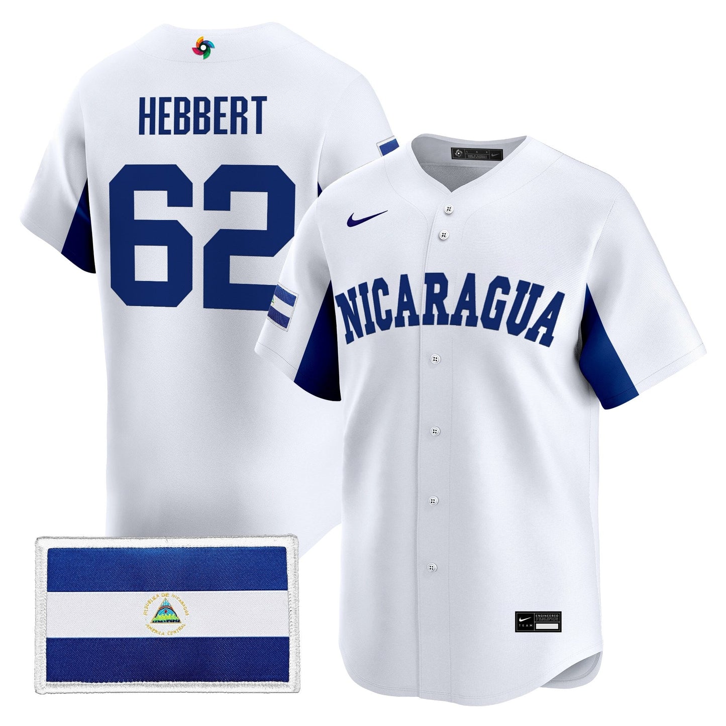 Men's Team Nicaragua 2026 World Baseball Classic Vapor Premier Jersey - All Stitched