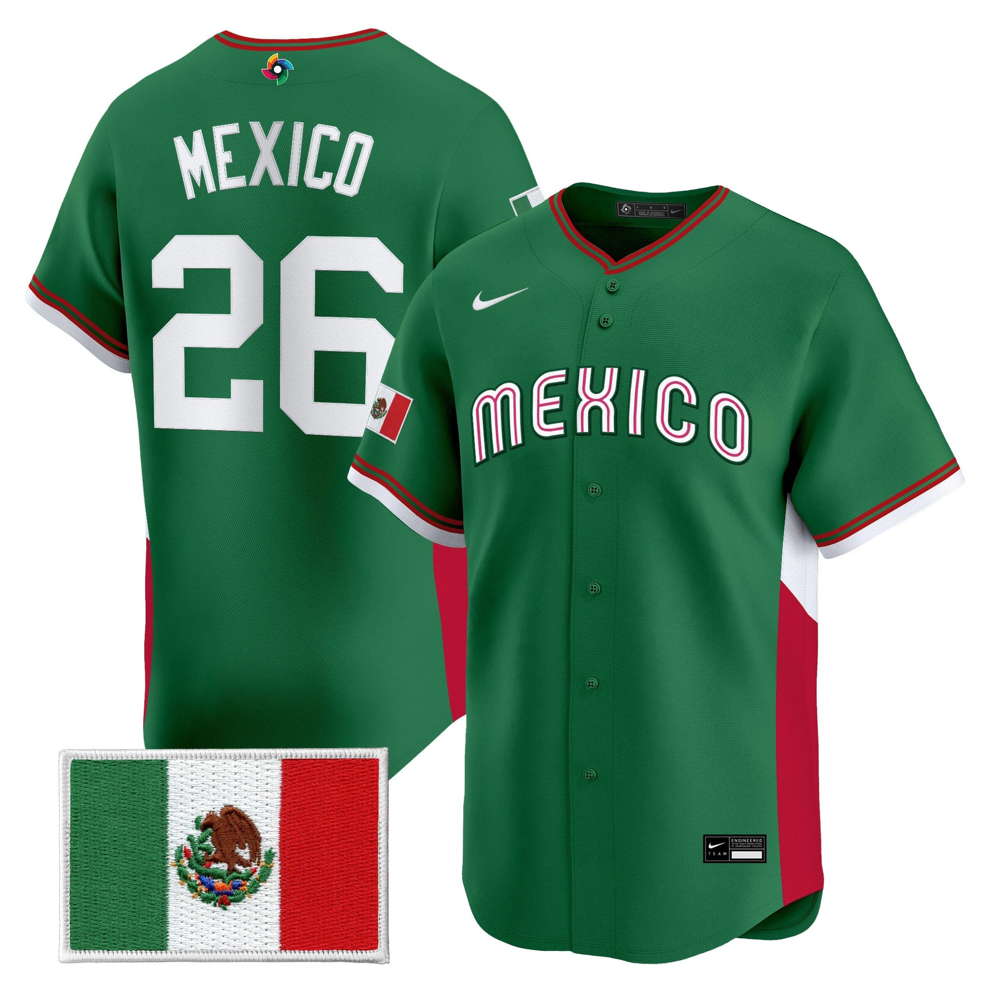 Men's Team Mexico World Baseball Classic Vapor Premier Jersey - 2026 Roster - All Stitched