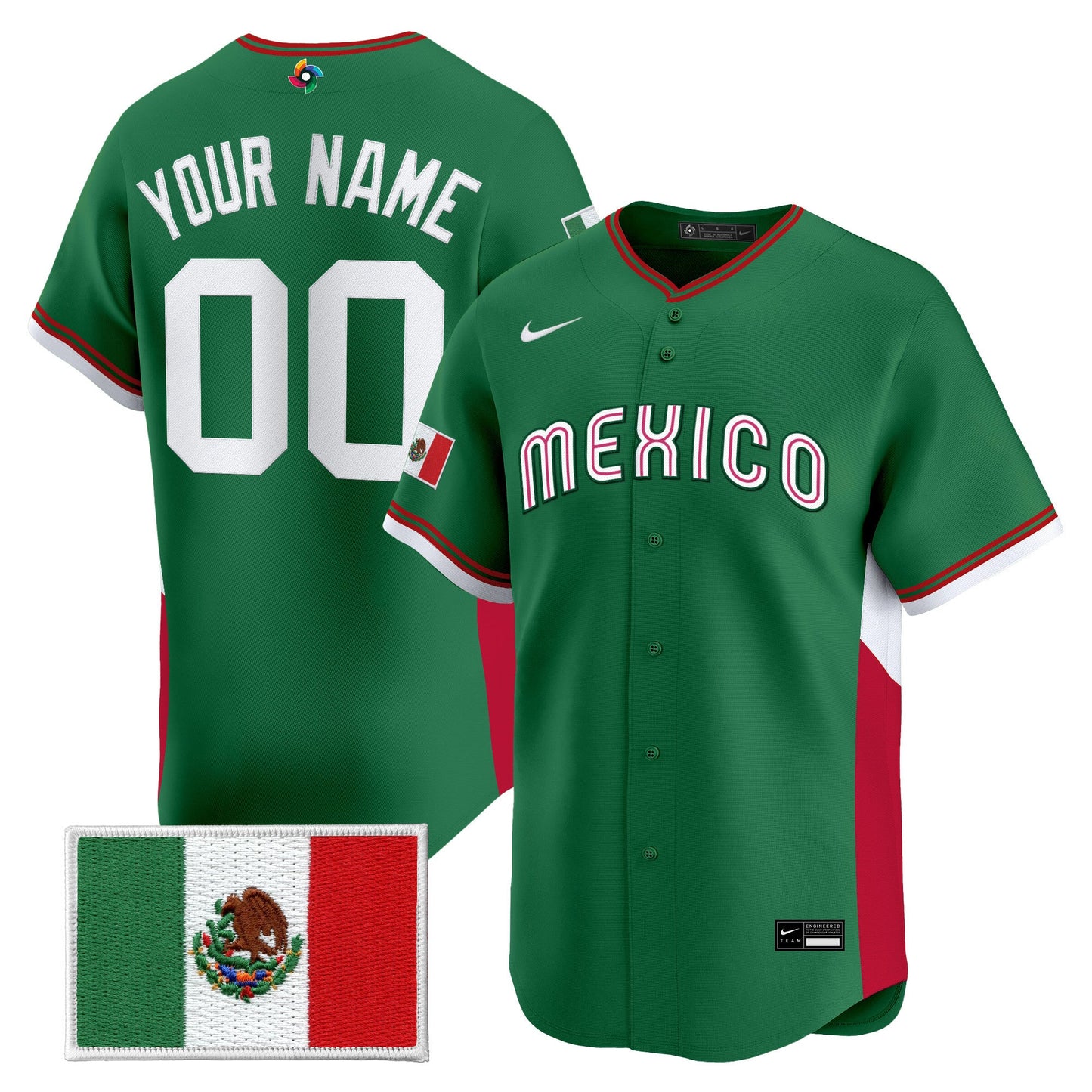 Team Mexico World Baseball Classic Vapor Premier Custom Jersey - 2026 Roster - All Stitched