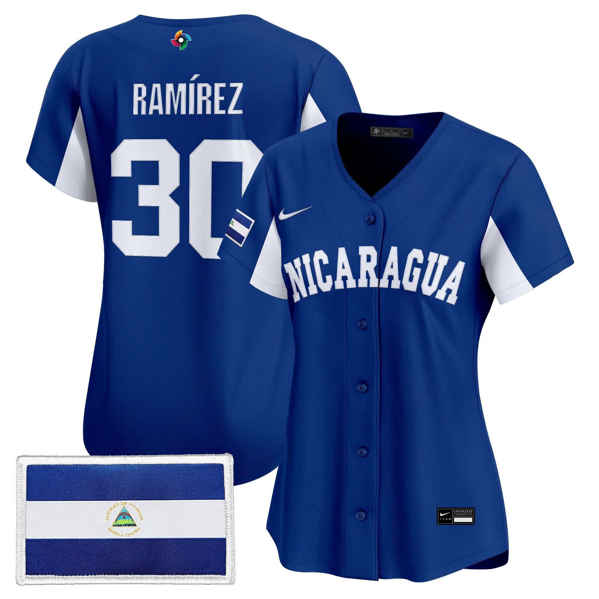 Women's Team Nicaragua 2026 World Baseball Classic Vapor Premier Jersey - All Stitched