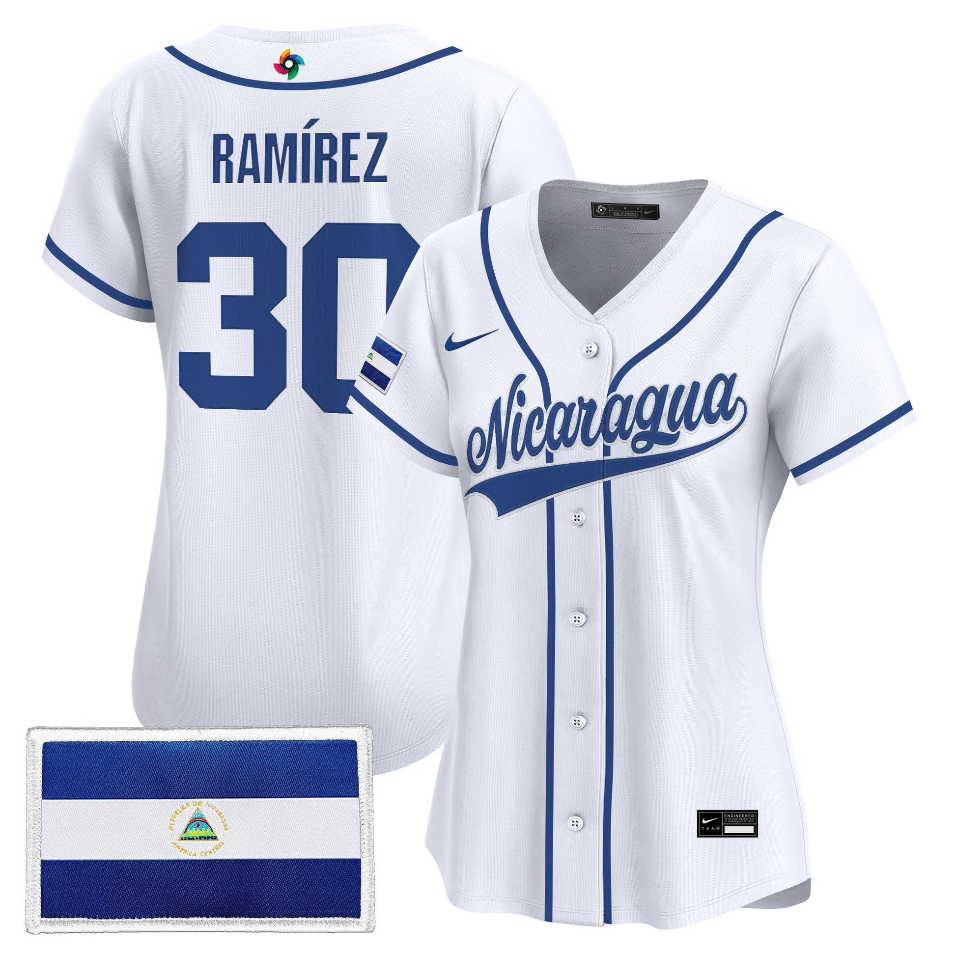 Women's Team Nicaragua 2026 World Baseball Classic Vapor Premier Jersey - All Stitched