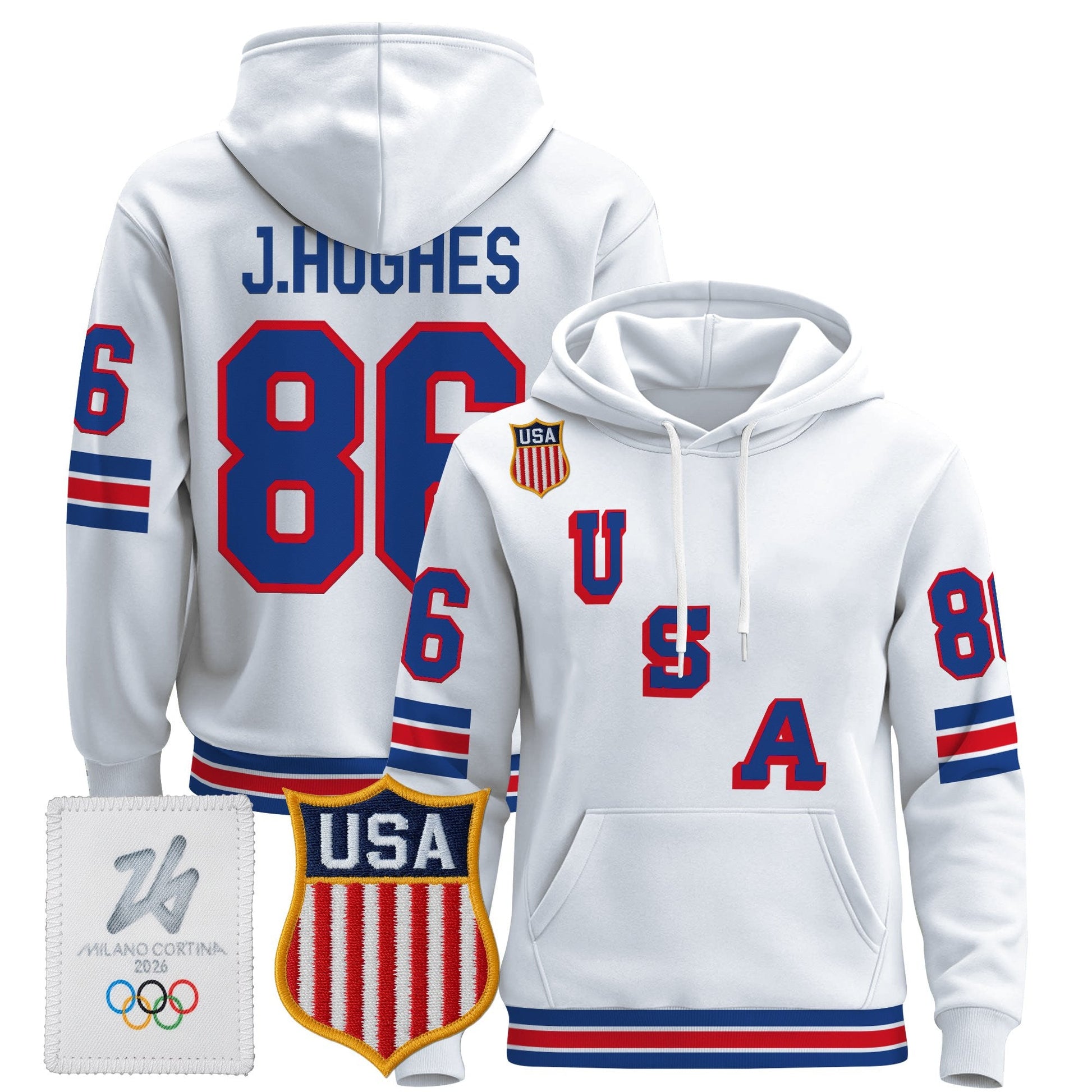 Men's 2026 USA Olympic Premium Hockey Hoodie - All Stitched