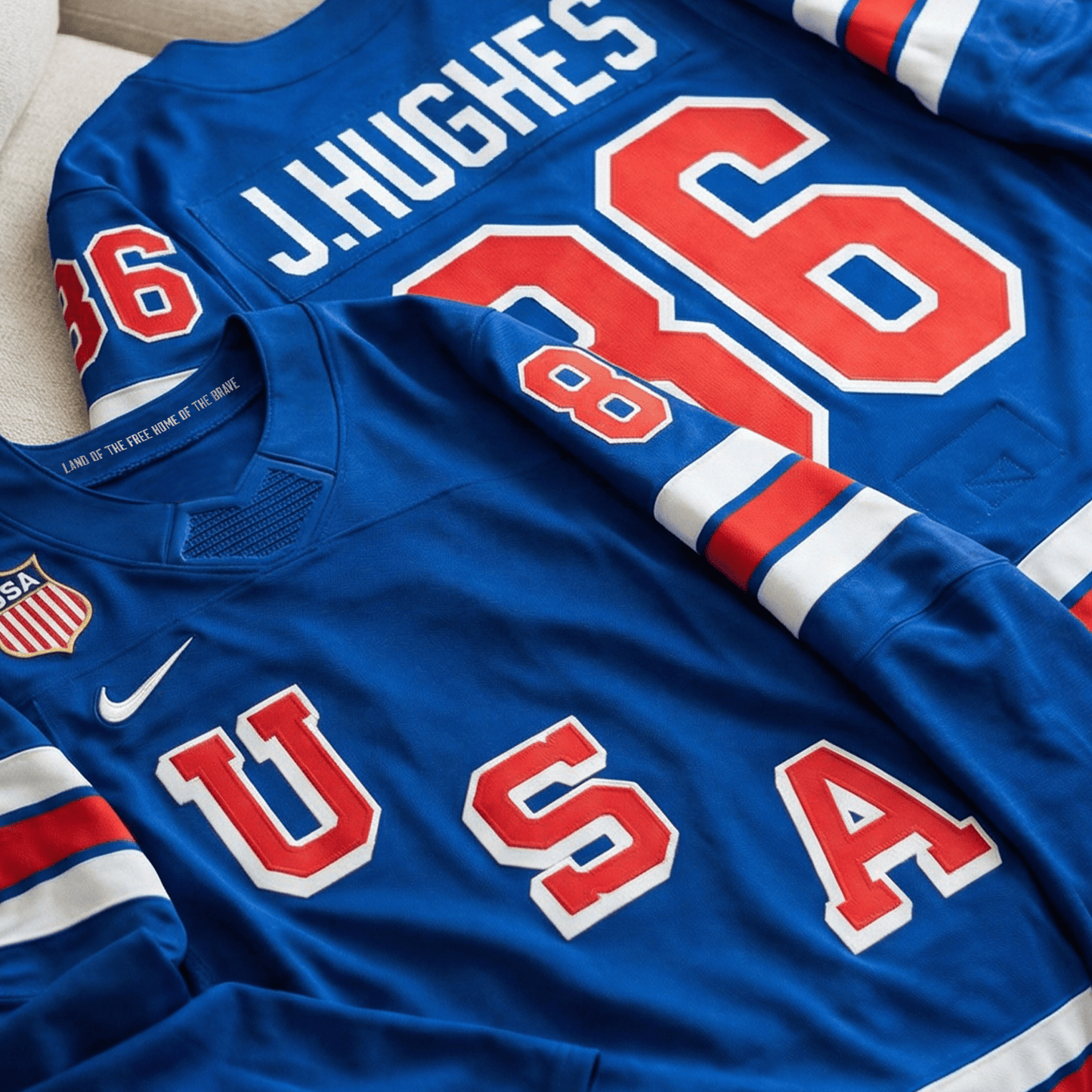 Men's 2026 USA Olympic Premium Hockey Jersey - All Stitched