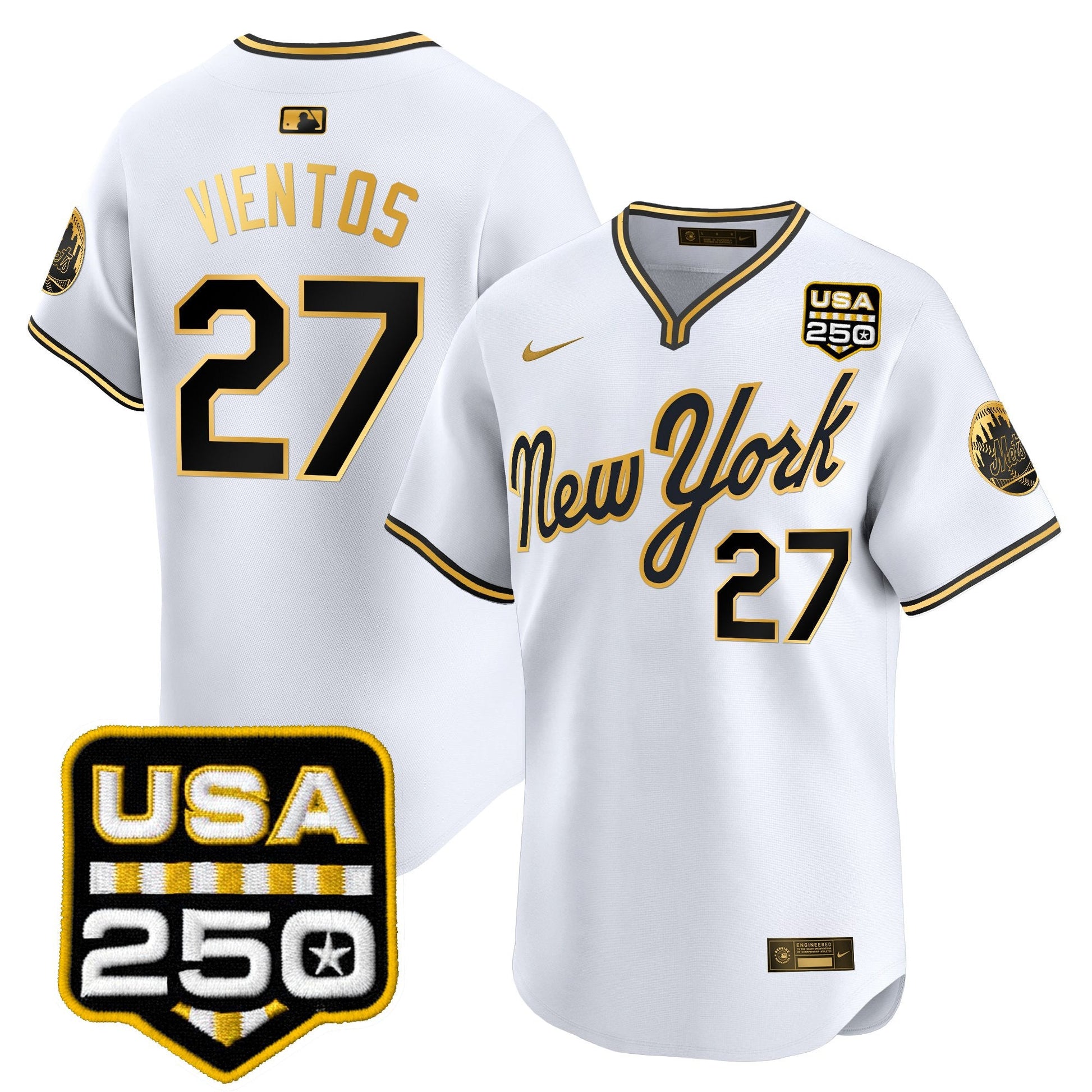 Men's New York Mets Road Alternate & 250America Patch Vapor Limited Jersey - All Stitched