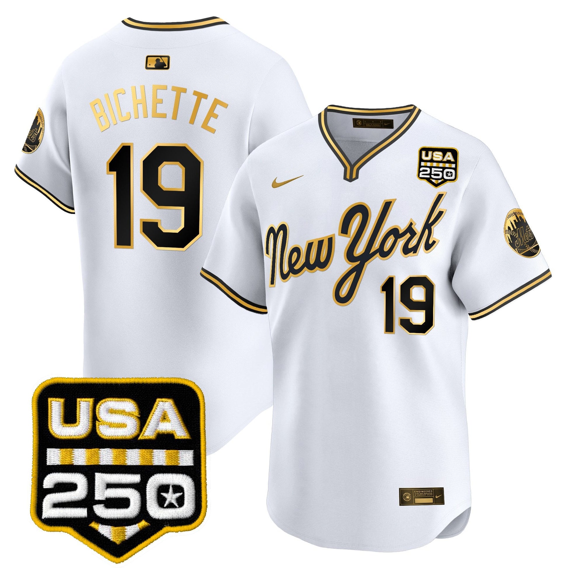 Men's New York Mets Road Alternate & 250America Patch Vapor Limited Jersey - All Stitched