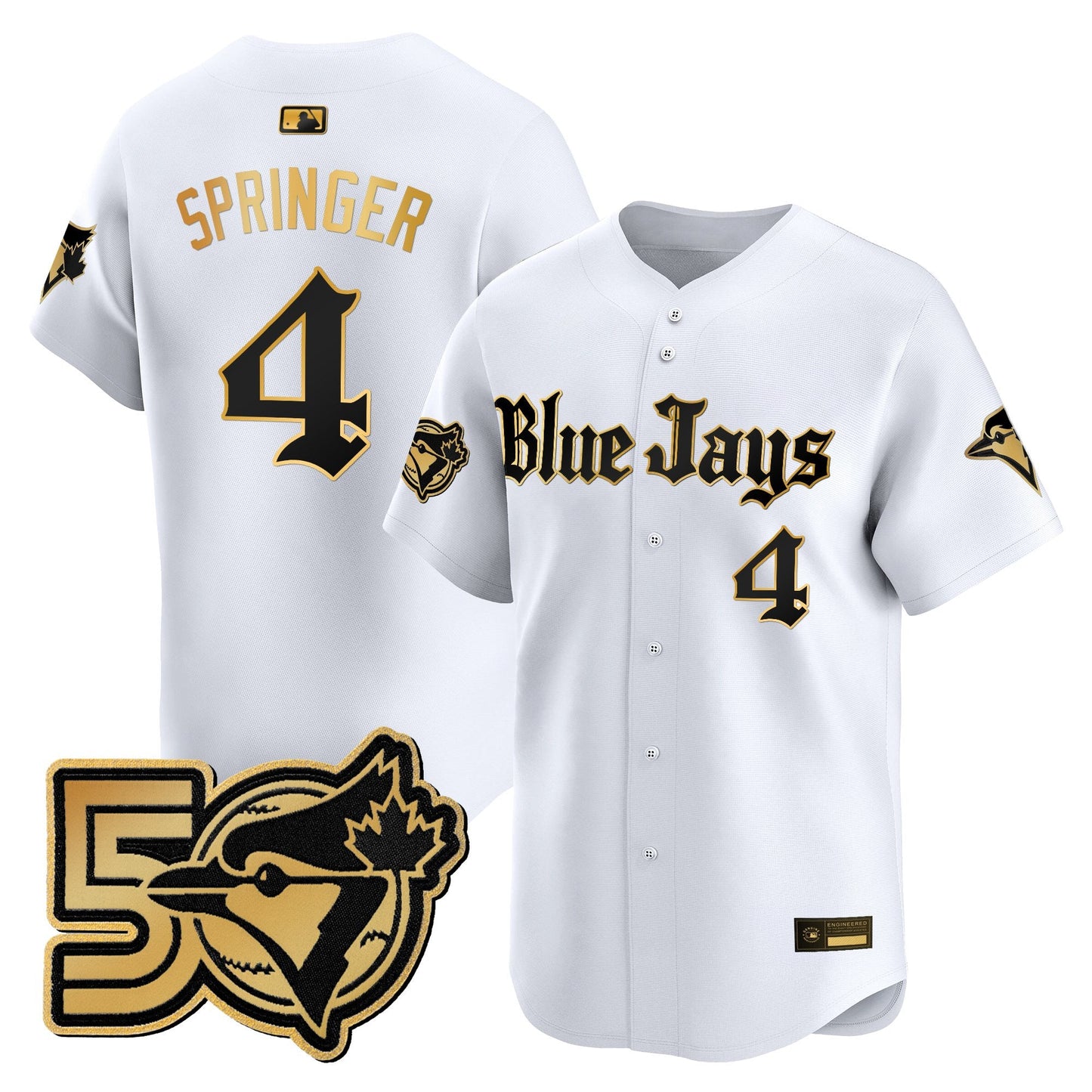 Men's Toronto Blue Jays 50 Seasons Patch Vapor Premier Limited Jersey - Gothic North Edition - All Stitched