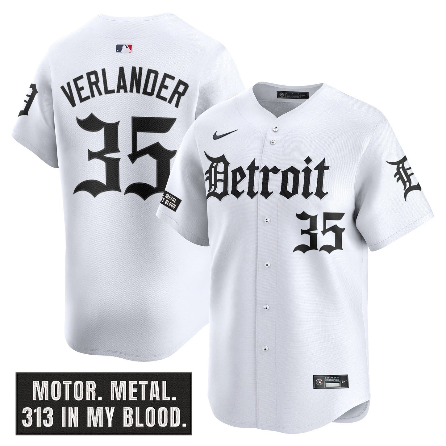 Men's Detroit Tigers 'Motor Gothic Edition' Vapor Premier Limited Jersey - All Stitched
