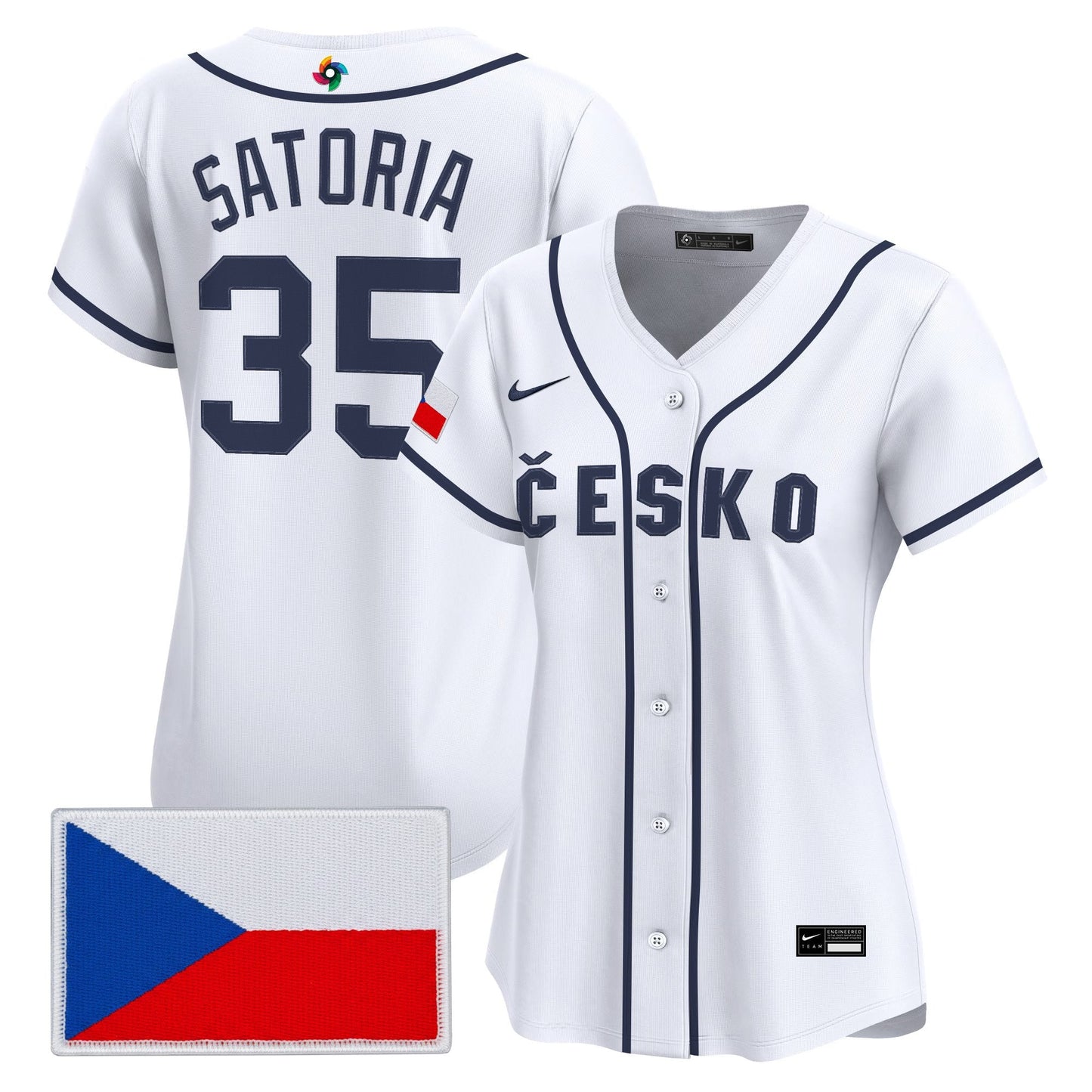 Women's Team Czechia 2026 World Baseball Classic Vapor Premier Jersey - All Stitched