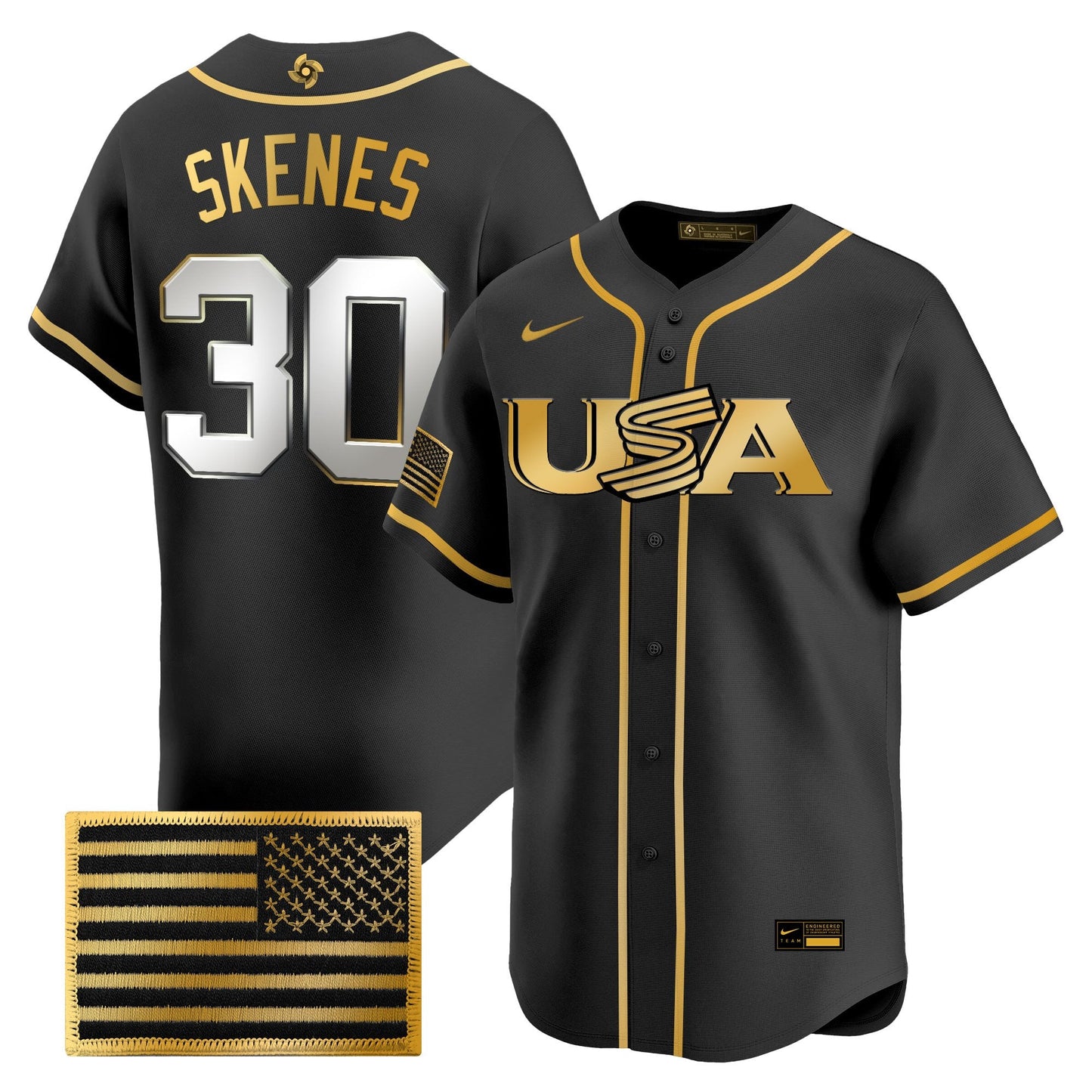 Men's Team USA World Baseball Classic Vapor Premier Jersey - 2026 Roster - All Stitched