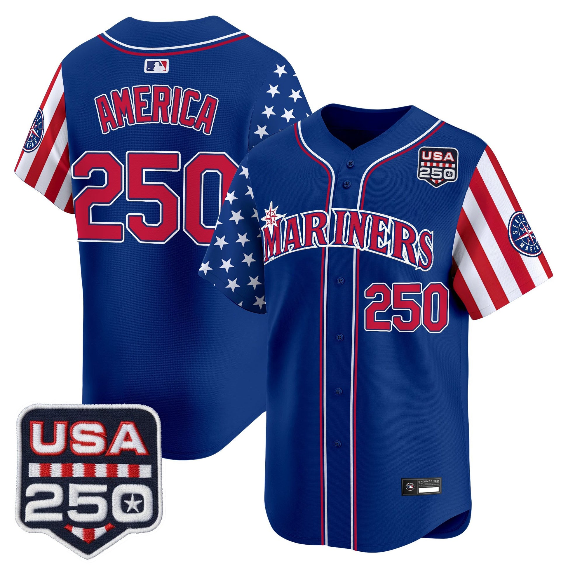 Seattle Mariners "America250 Edition" Vapor Premier Limited Jersey - All Stitched