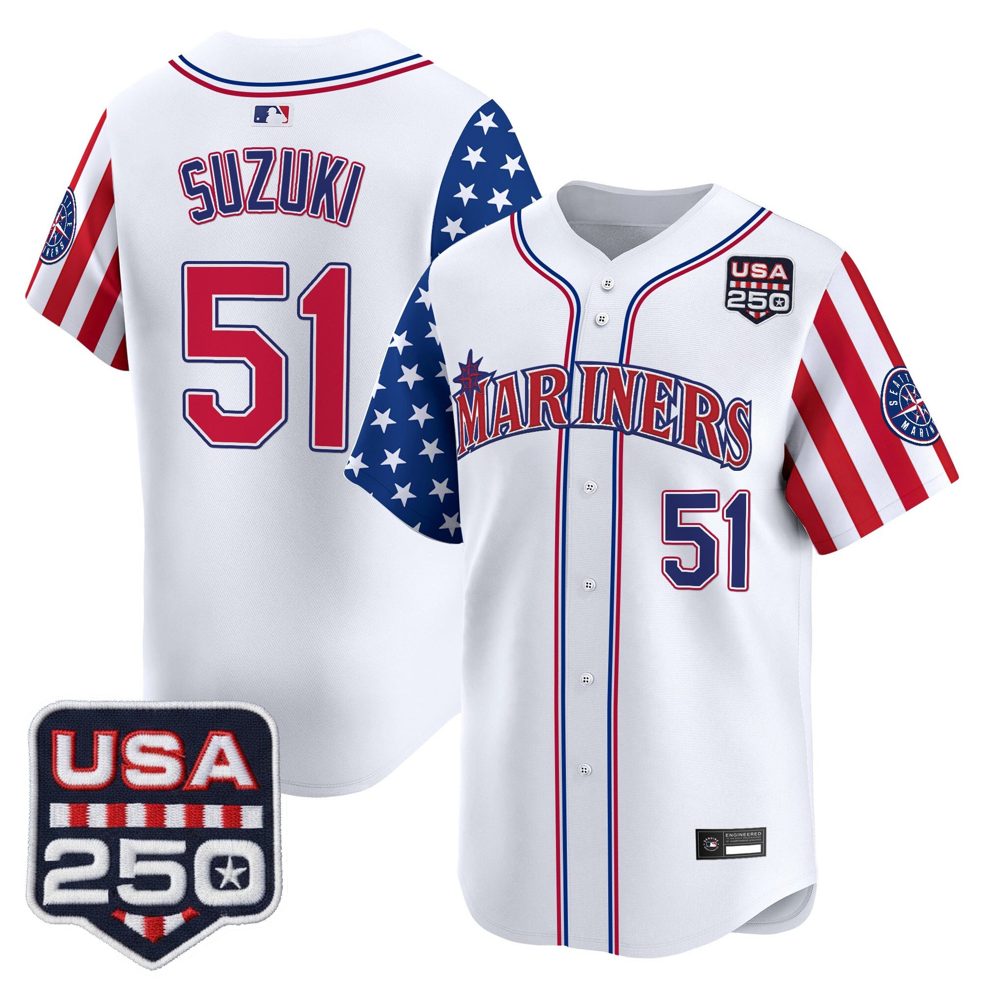 Seattle Mariners "America250 Edition" Vapor Premier Limited Jersey - All Stitched