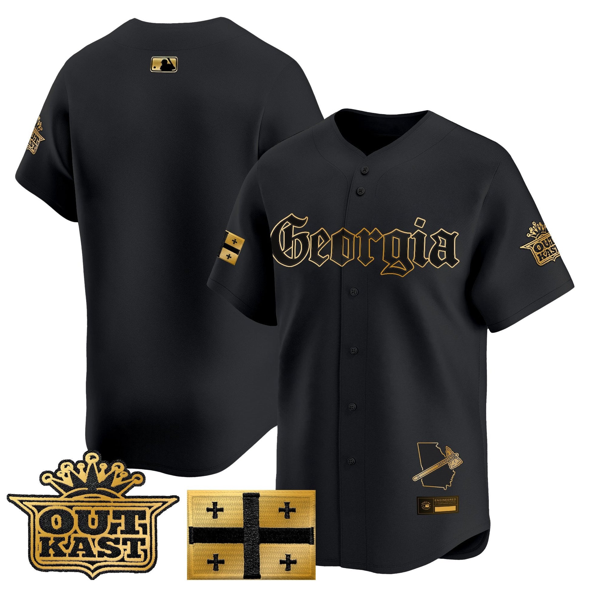 Men's Atlanta Braves 'Georgia x Outkast Gothic Edition' Vapor Premier Limited Jersey - All Stitched