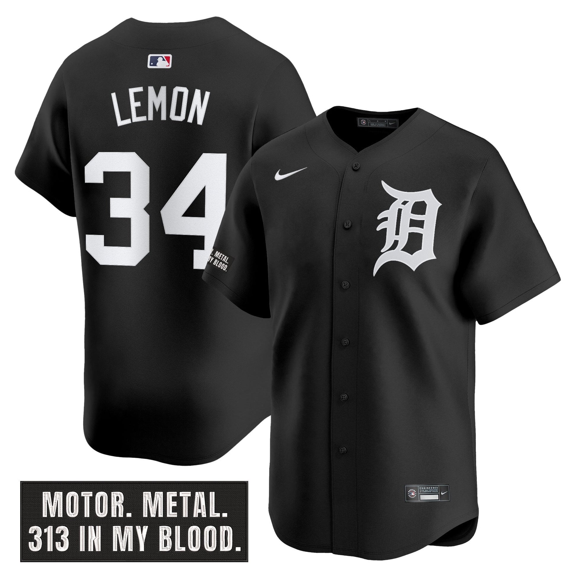 Men's Detroit Tigers 'Motor Gothic Edition' Vapor Premier Limited Jersey - All Stitched
