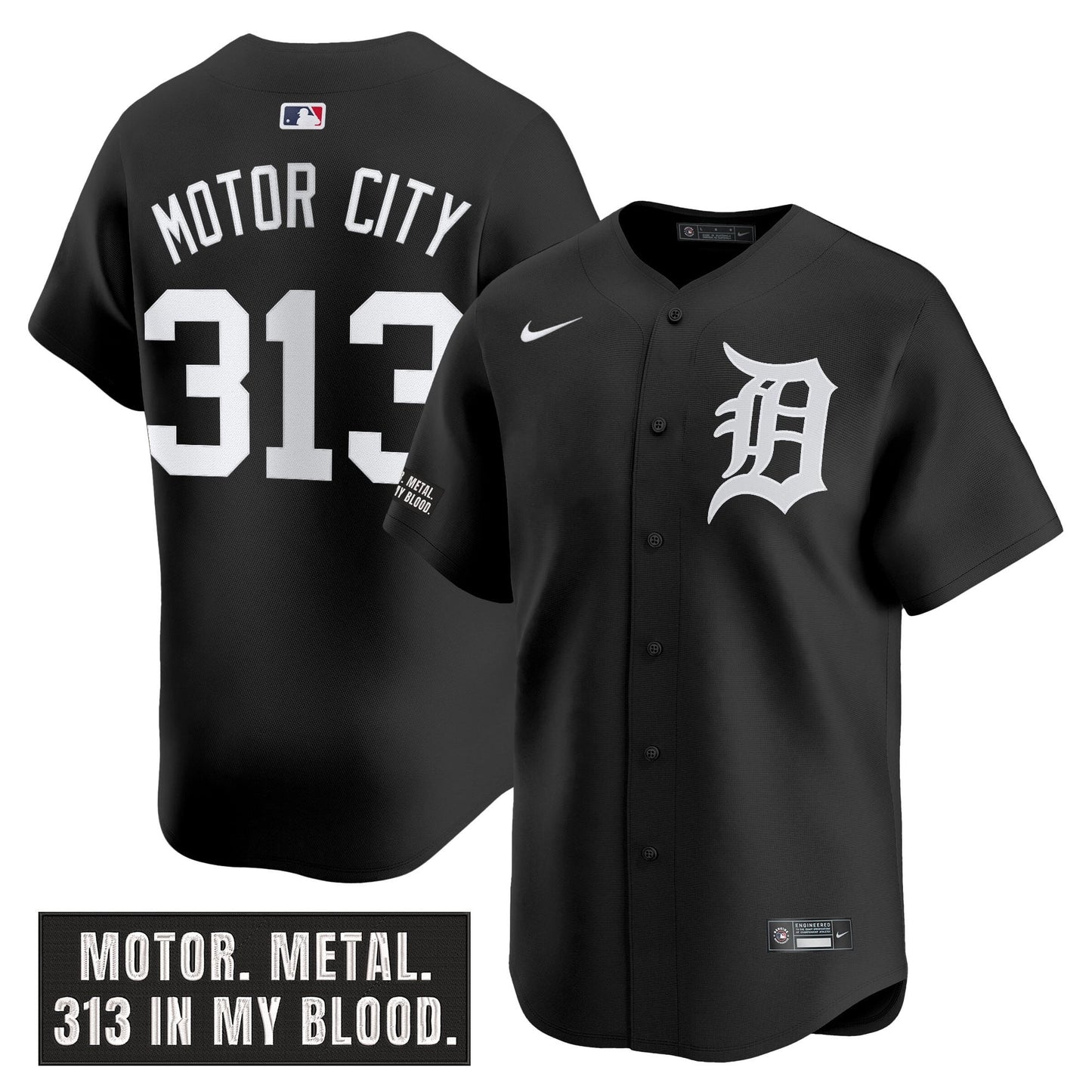 Men's Detroit Tigers 'Motor Gothic Edition' Vapor Premier Limited Jersey - All Stitched