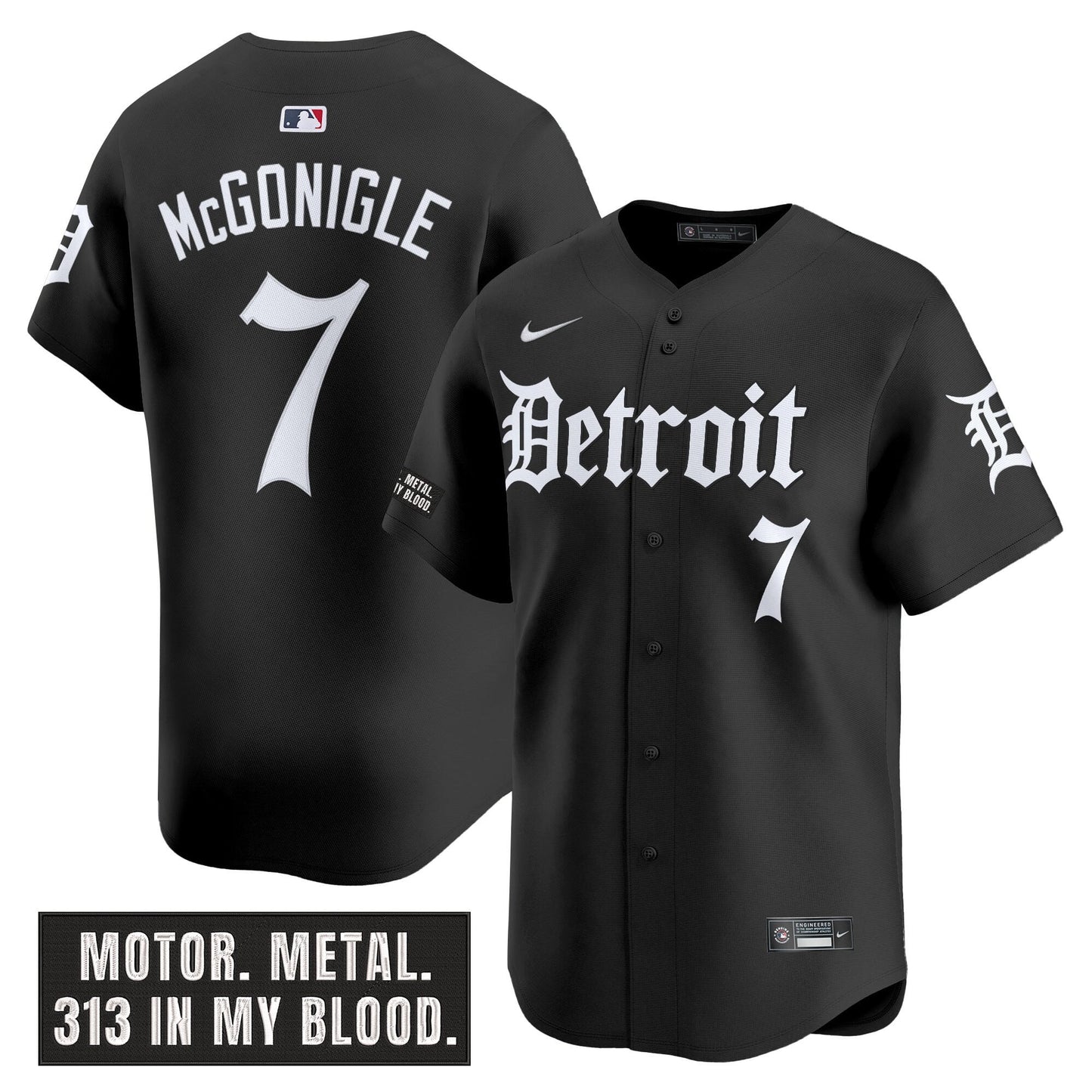 Men's Detroit Tigers 'Motor Gothic Edition' Vapor Premier Limited Jersey - All Stitched