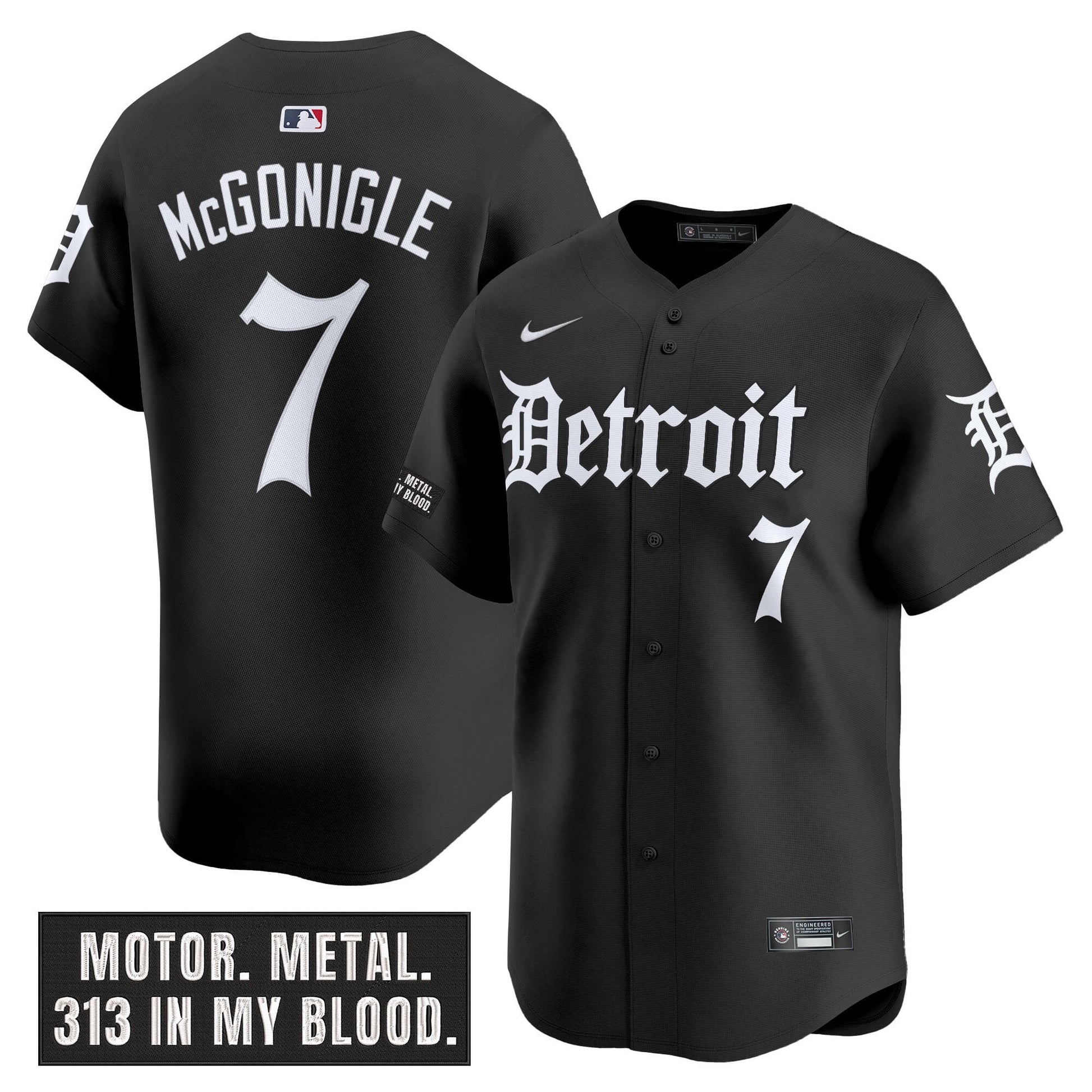 Men's Detroit Tigers 'Motor Gothic Edition' Vapor Premier Limited Jersey - All Stitched