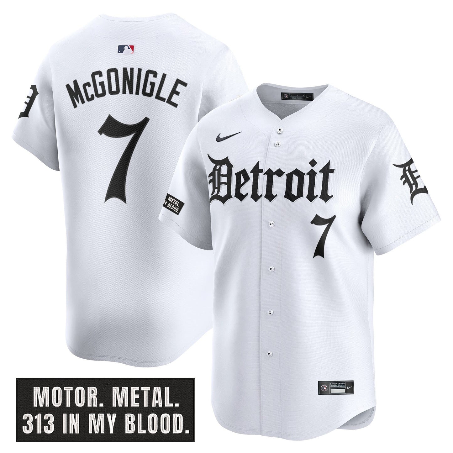 Men's Detroit Tigers 'Motor Gothic Edition' Vapor Premier Limited Jersey - All Stitched