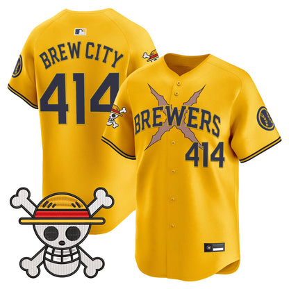 Milwaukee Brewers x One Piece Vapor Premier Limited Jersey - Stitched