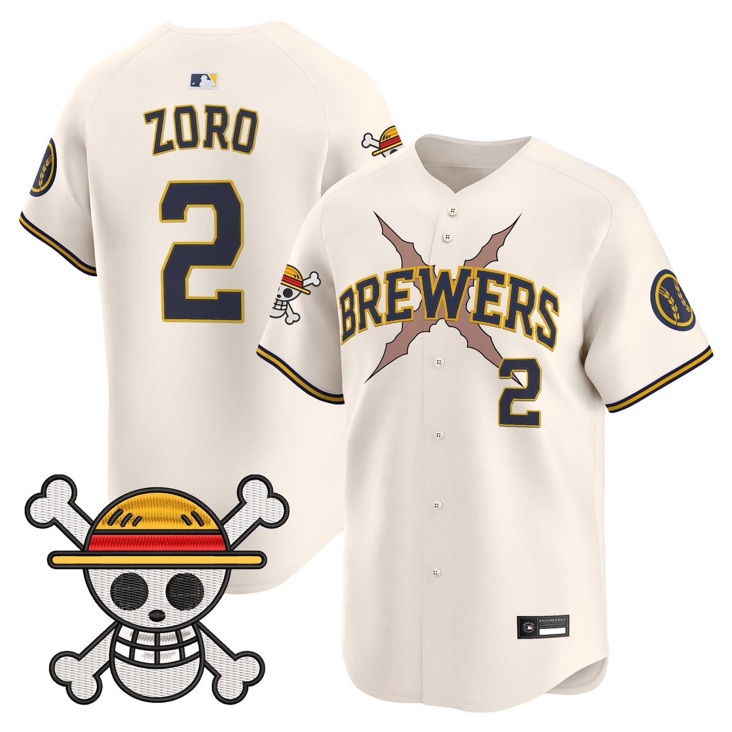 Milwaukee Brewers x One Piece Vapor Premier Limited Jersey - Stitched