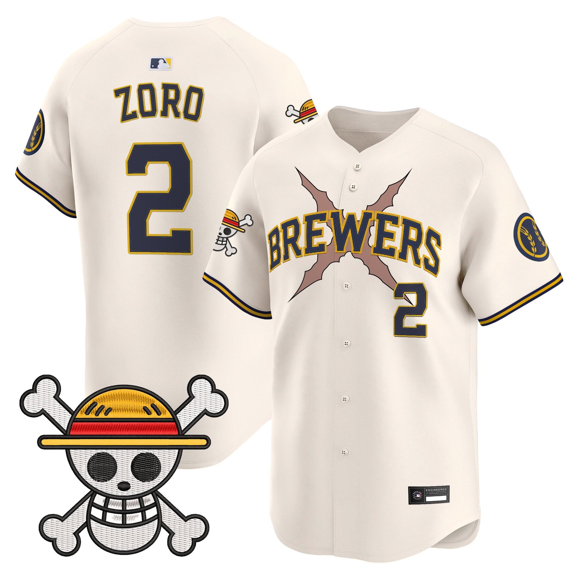 Milwaukee Brewers x One Piece Vapor Premier Limited Jersey - Stitched