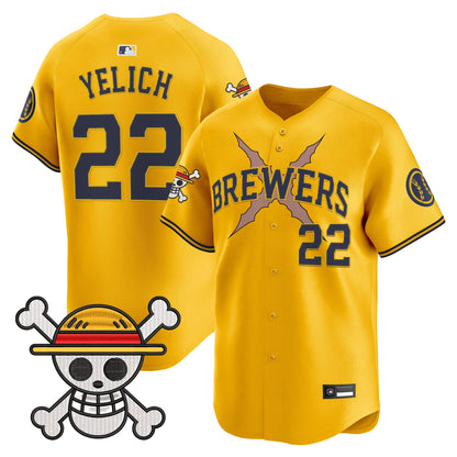 Milwaukee Brewers x One Piece Vapor Premier Limited Jersey - Stitched