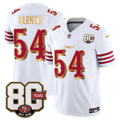  San Francisco 49ers 80th Anniversary Patch Vapor Limited Jersey - Rivalries Edition - Stitched