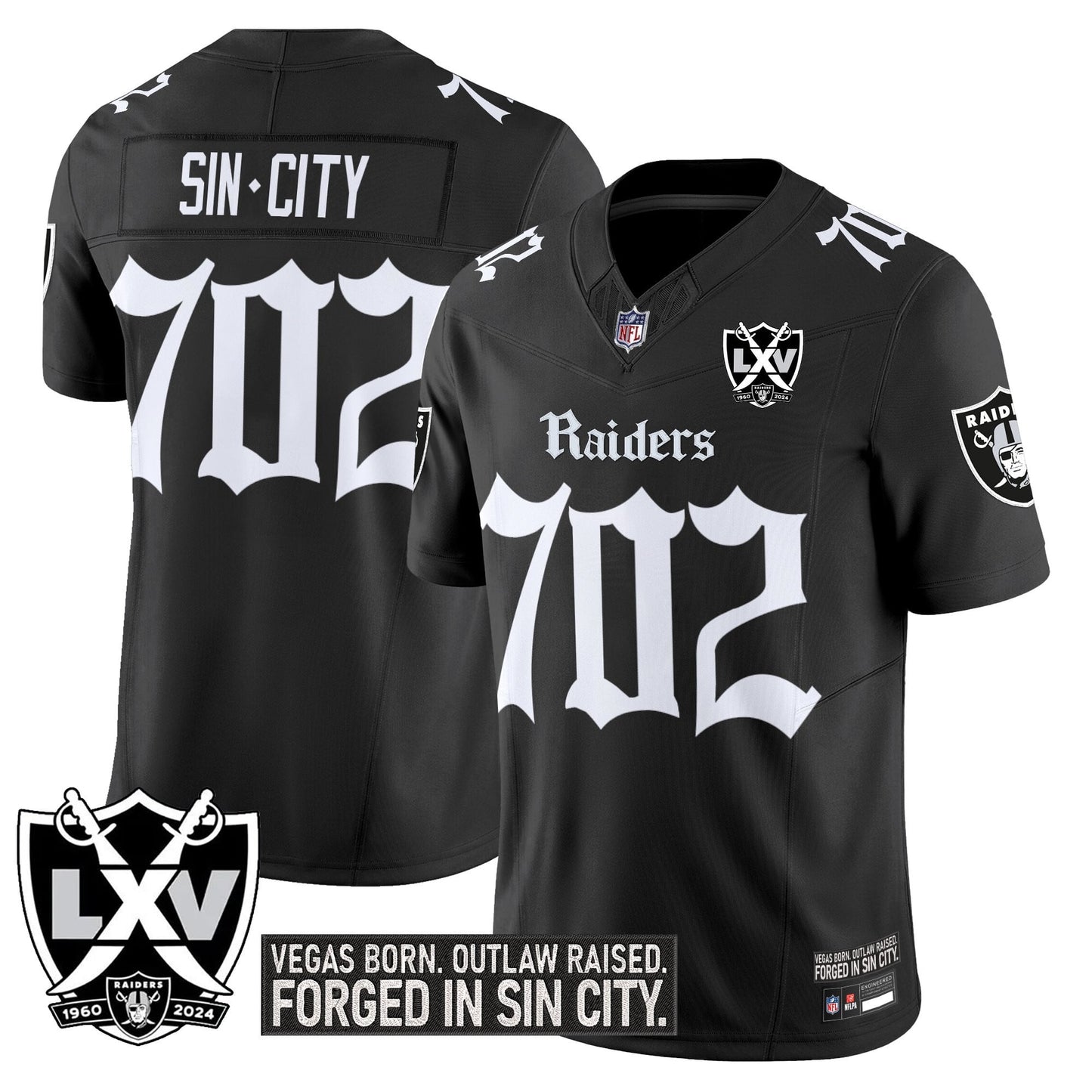 Las Vegas Raiders 'Gothic Sin City Shadows Edition' Vapor Limited Jersey - All Stitched