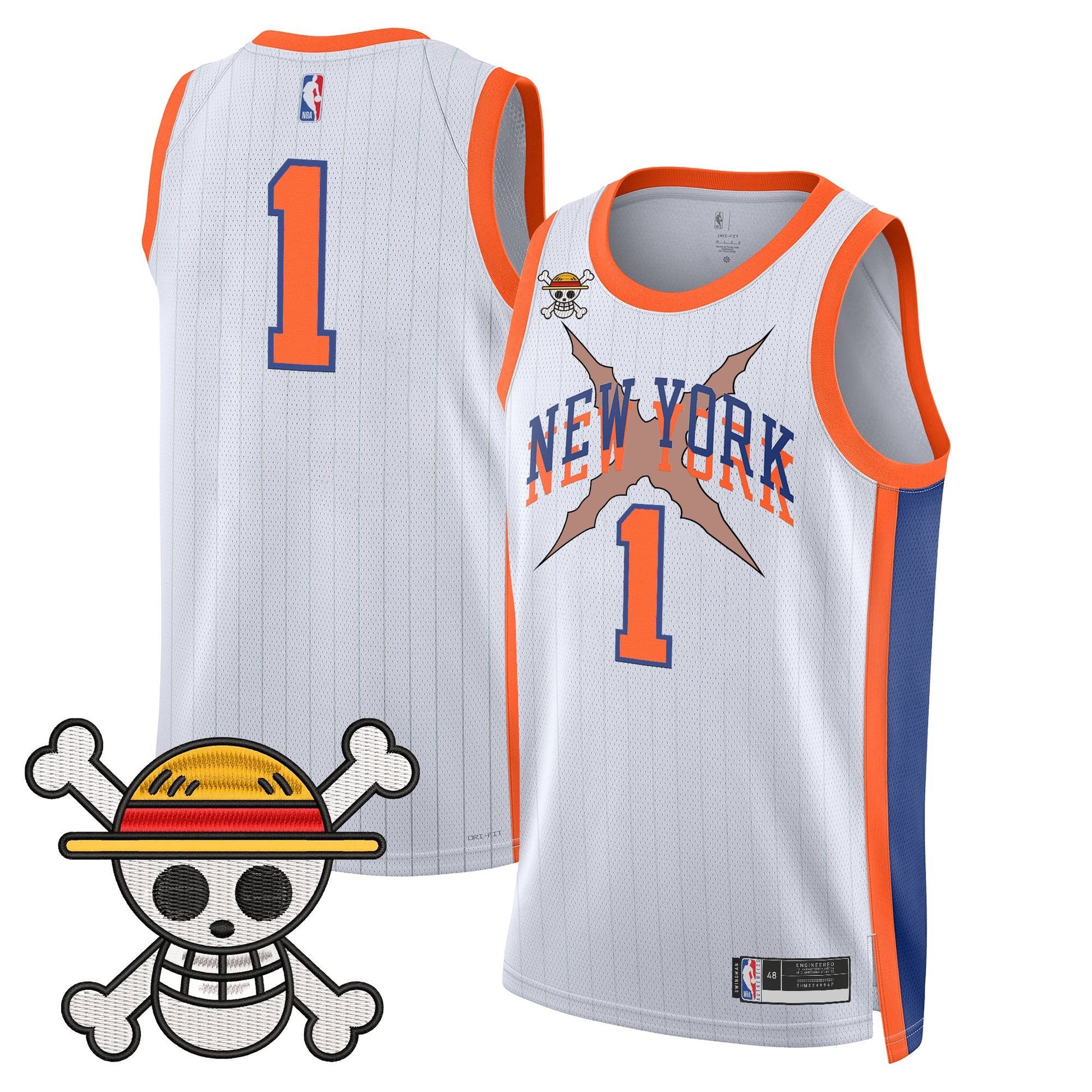 New York Knicks x One Piece Swingman Jersey- Stitched