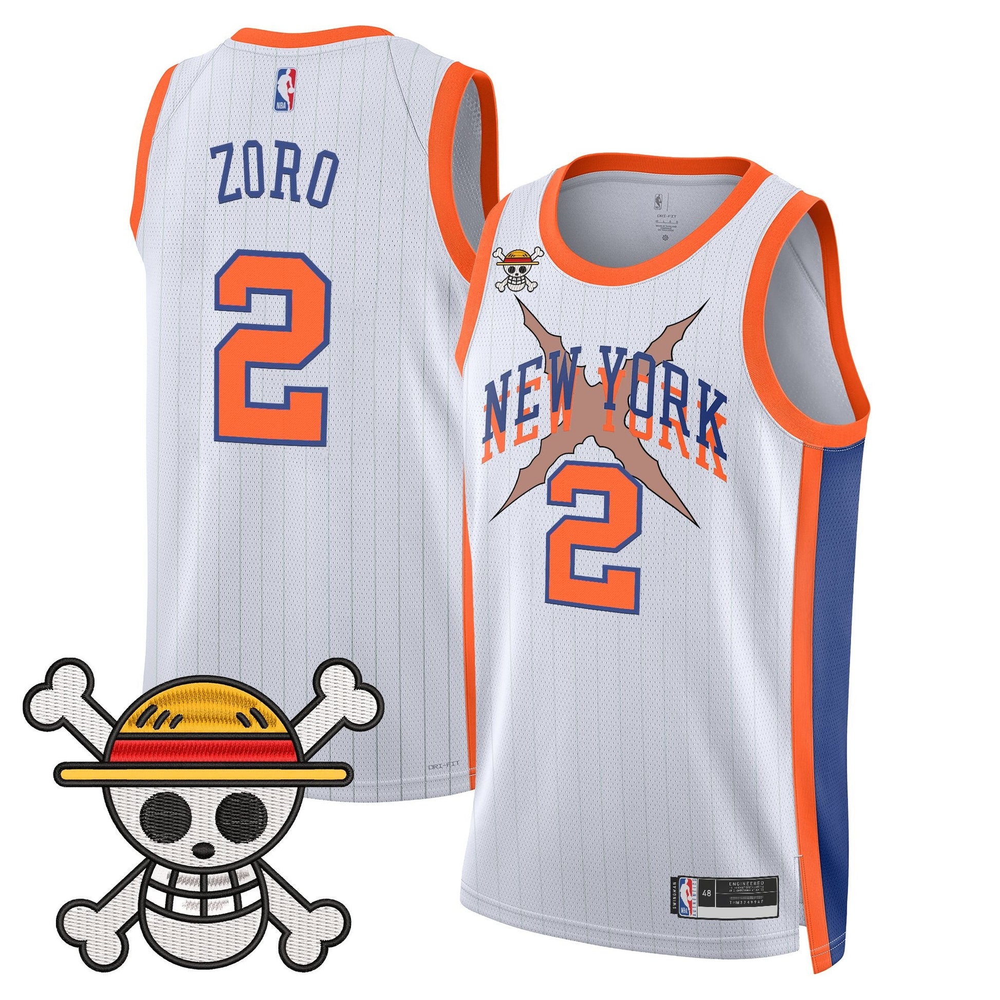New York Knicks x One Piece Swingman Jersey- Stitched