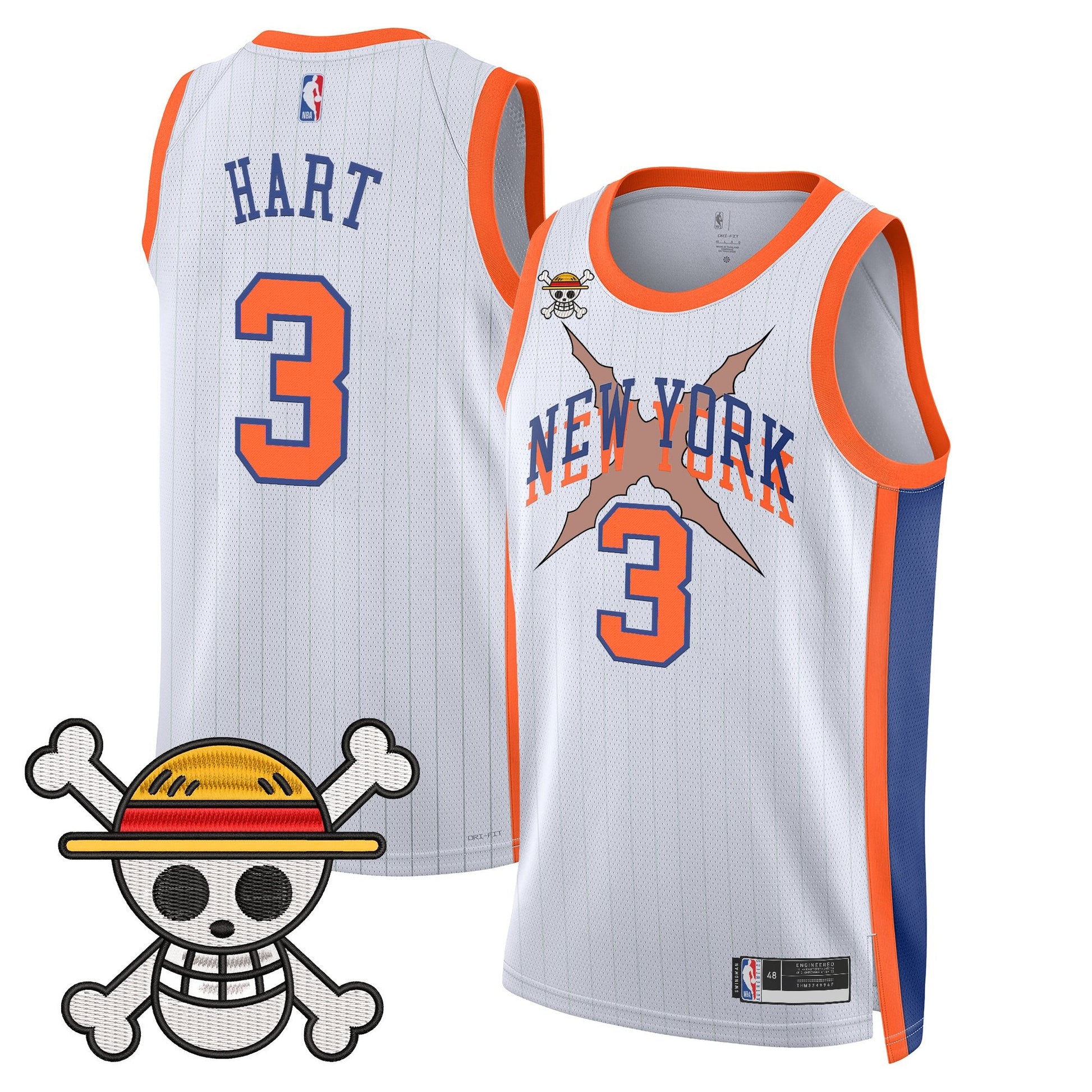 New York Knicks x One Piece Swingman Jersey- Stitched