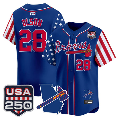 Men's Atlanta Braves "America 250 Edition" Vapor Premier Limited Jersey - All Stitched