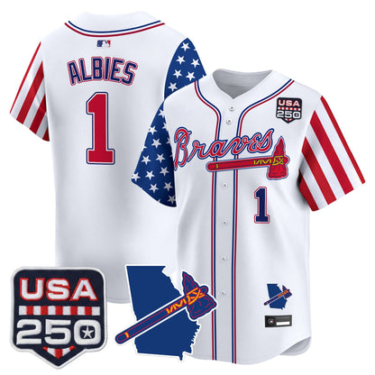 Men's Atlanta Braves "America 250 Edition" Vapor Premier Limited Jersey - All Stitched