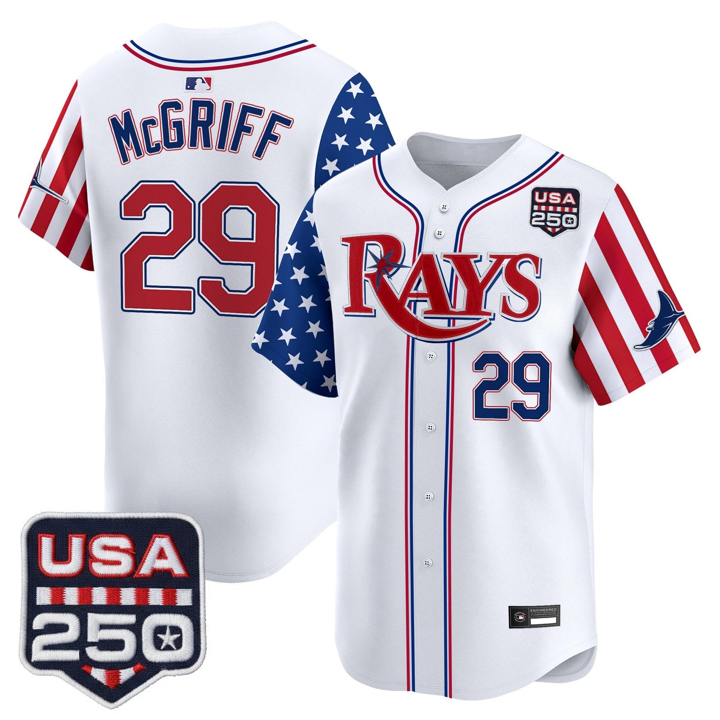 Tampa Bay Rays "America 250 Edition" Vapor Premier Limited Jersey - All Stitched