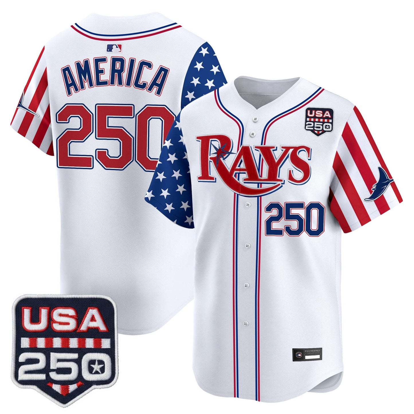 Tampa Bay Rays "America 250 Edition" Vapor Premier Limited Jersey - All Stitched