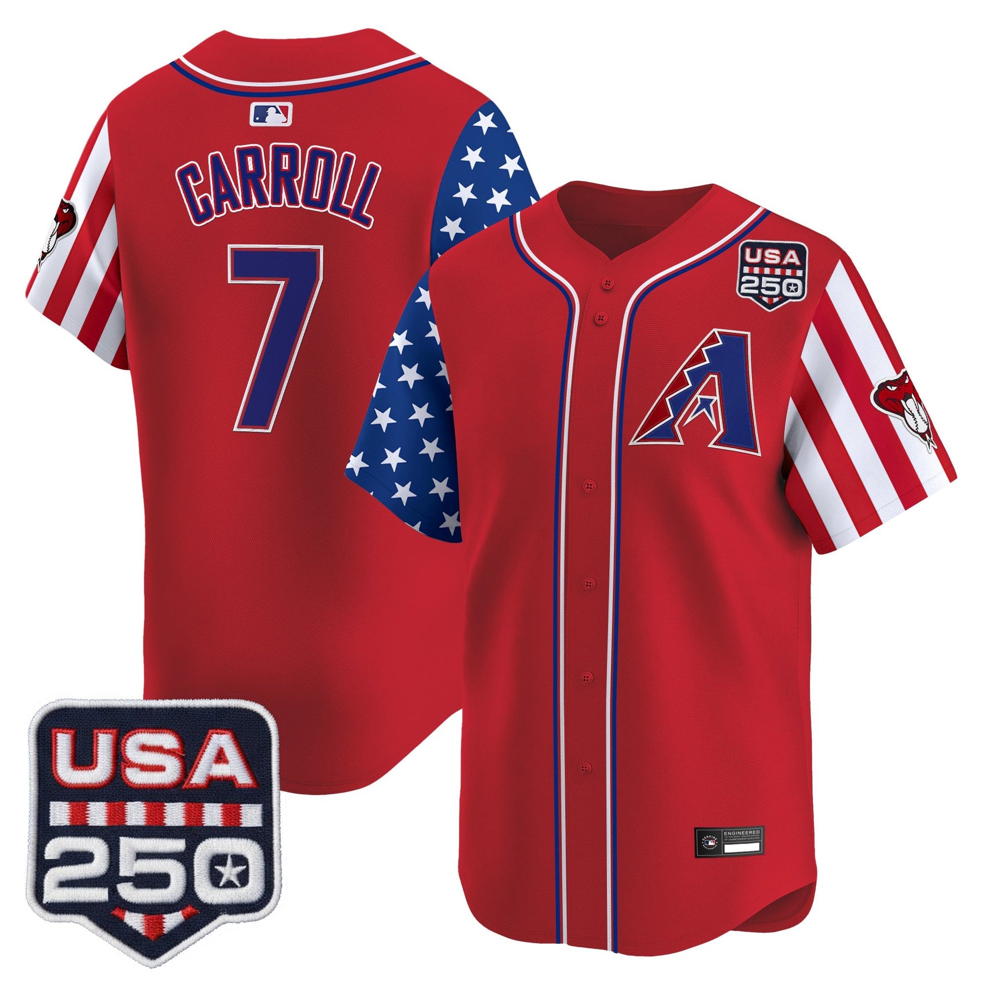 Arizona Diamondbacks "America 250 Edition" Vapor Premier Limited Jersey - All Stitched