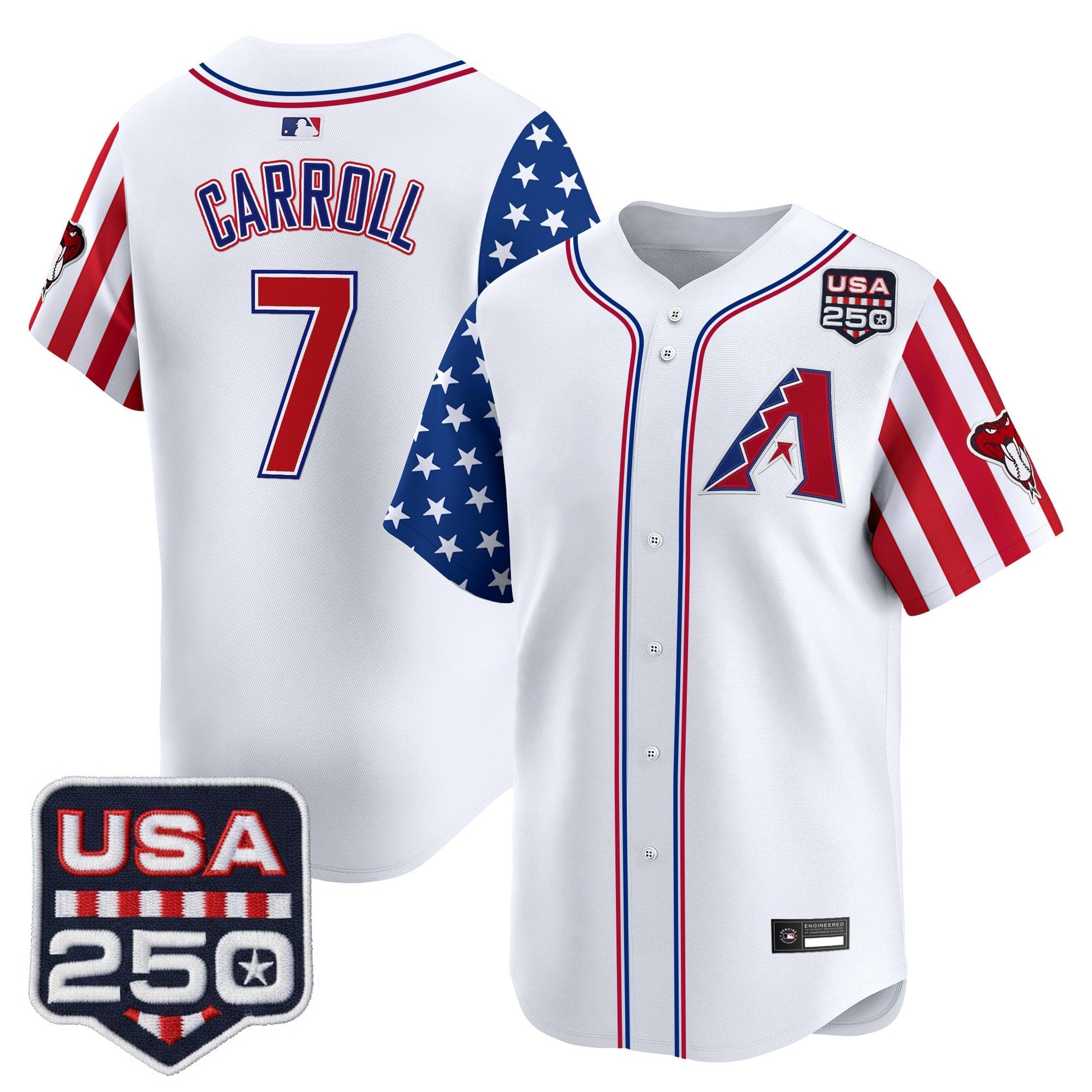 Arizona Diamondbacks "America 250 Edition" Vapor Premier Limited Jersey - All Stitched