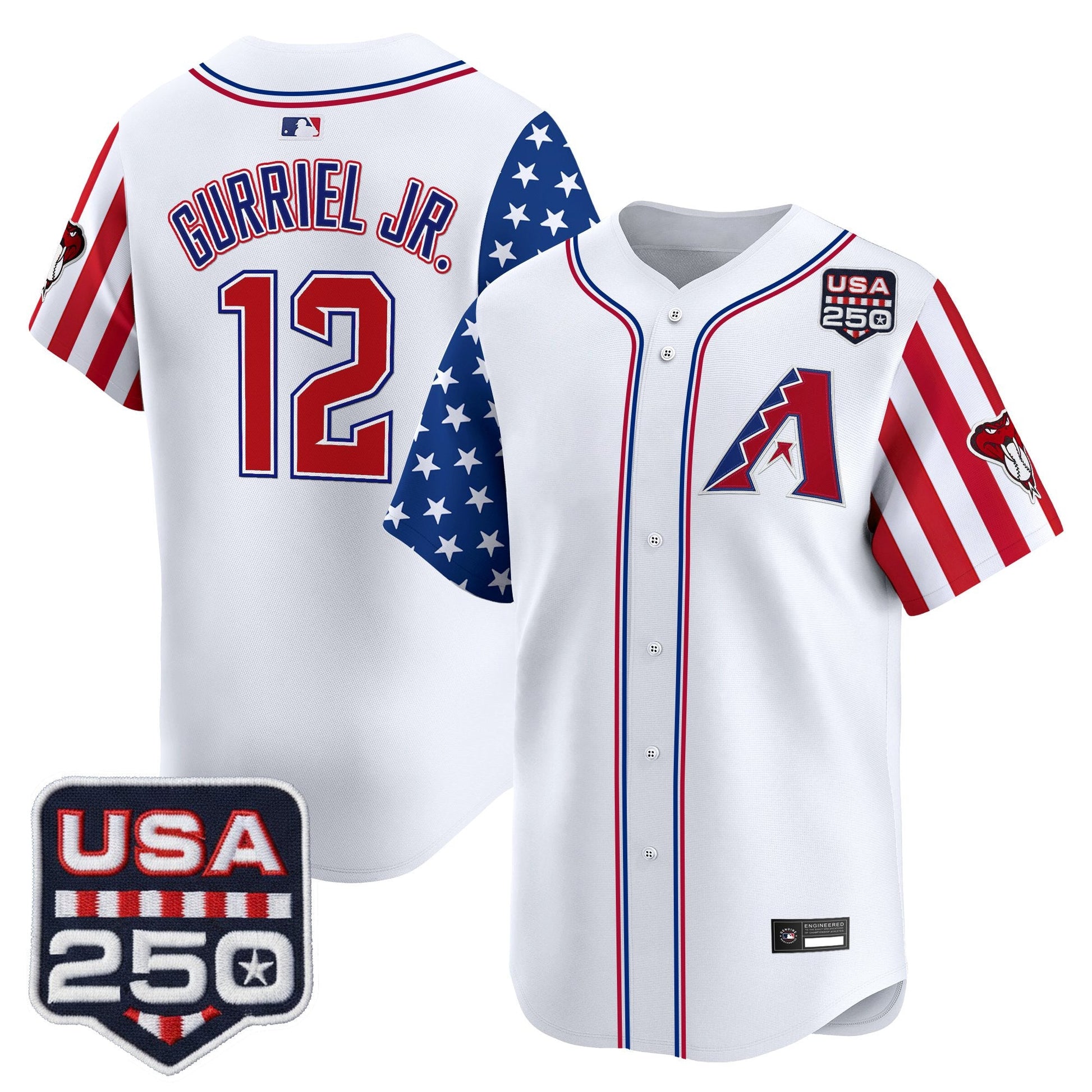 Arizona Diamondbacks "America 250 Edition" Vapor Premier Limited Jersey - All Stitched