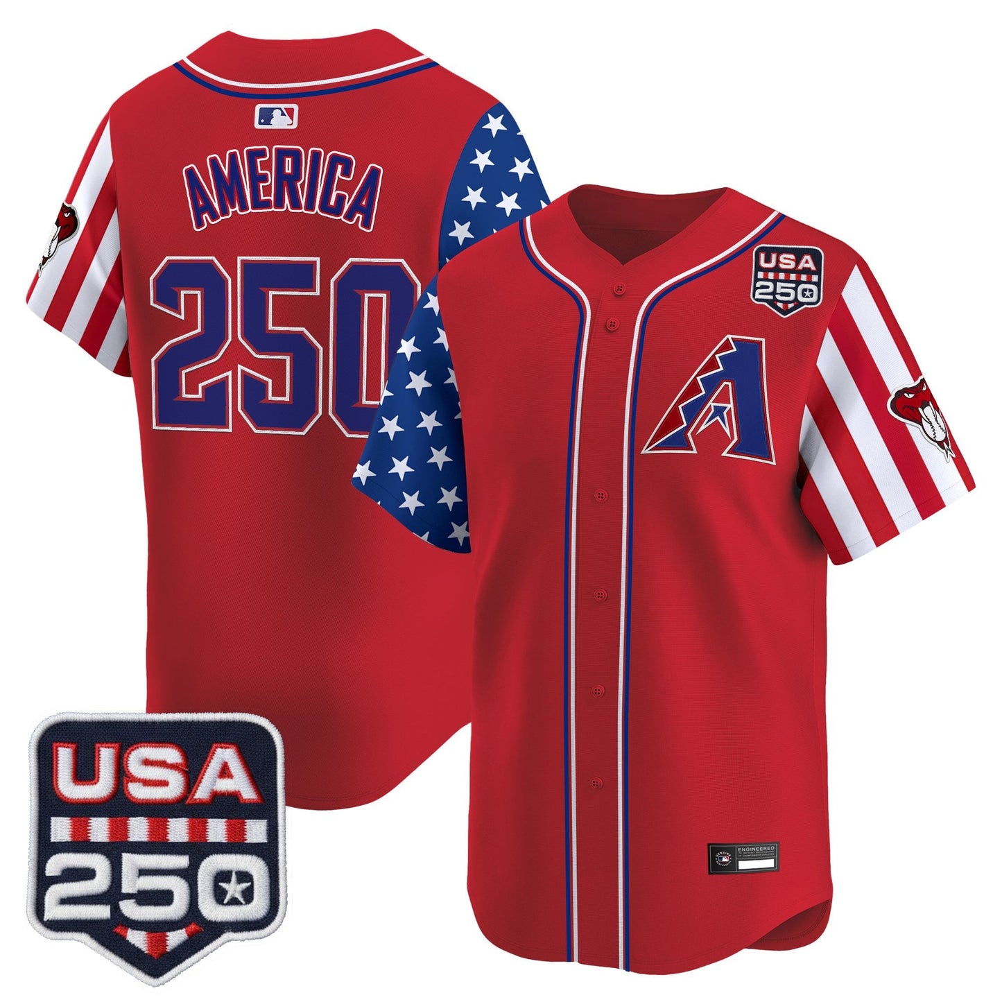 Arizona Diamondbacks "America 250 Edition" Vapor Premier Limited Jersey - All Stitched