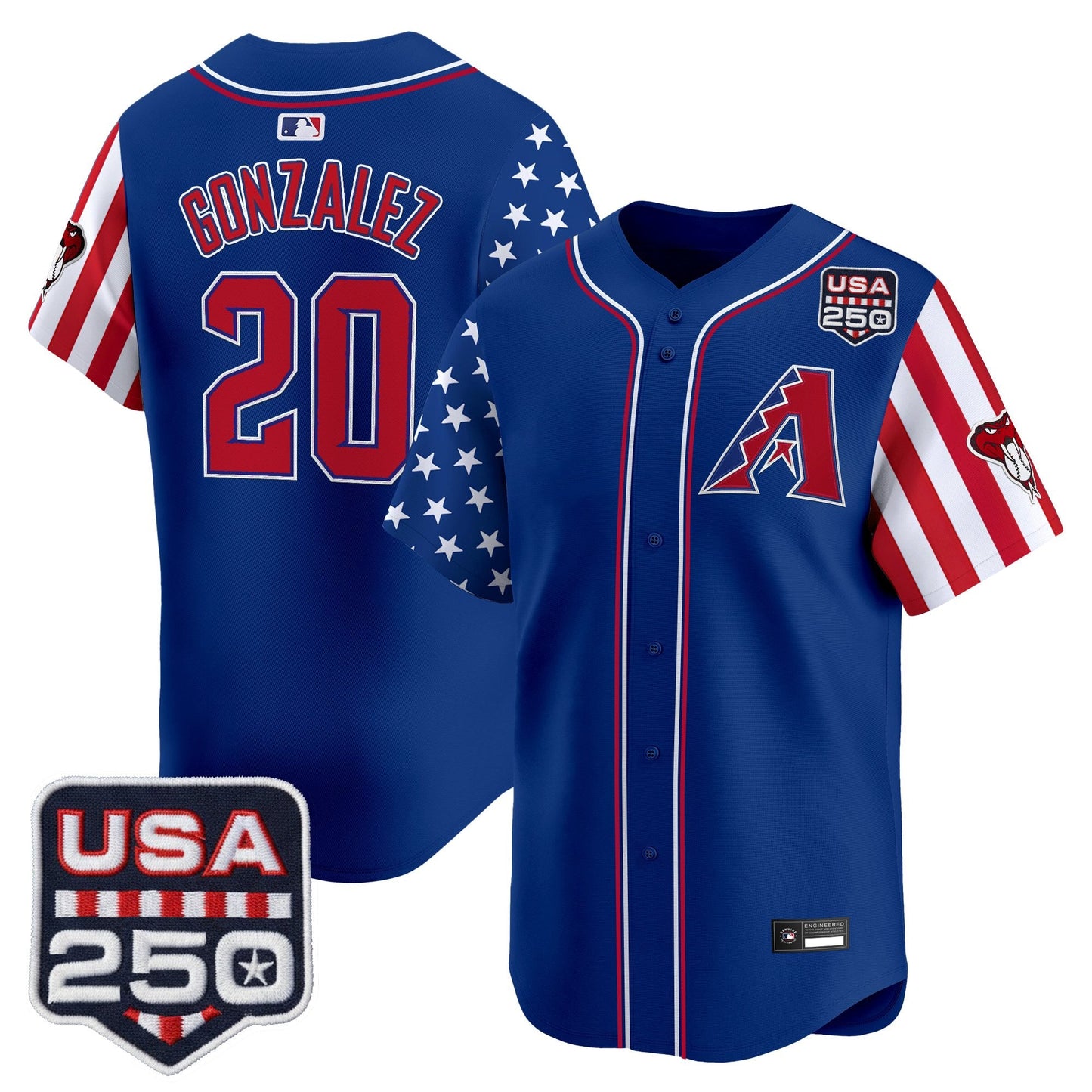 Arizona Diamondbacks "America 250 Edition" Vapor Premier Limited Jersey - All Stitched
