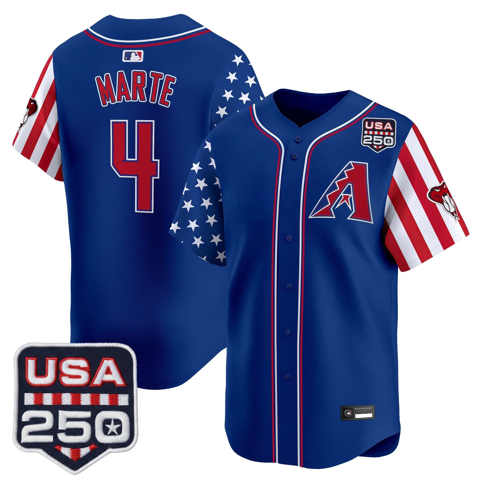 Arizona Diamondbacks "America 250 Edition" Vapor Premier Limited Jersey - All Stitched