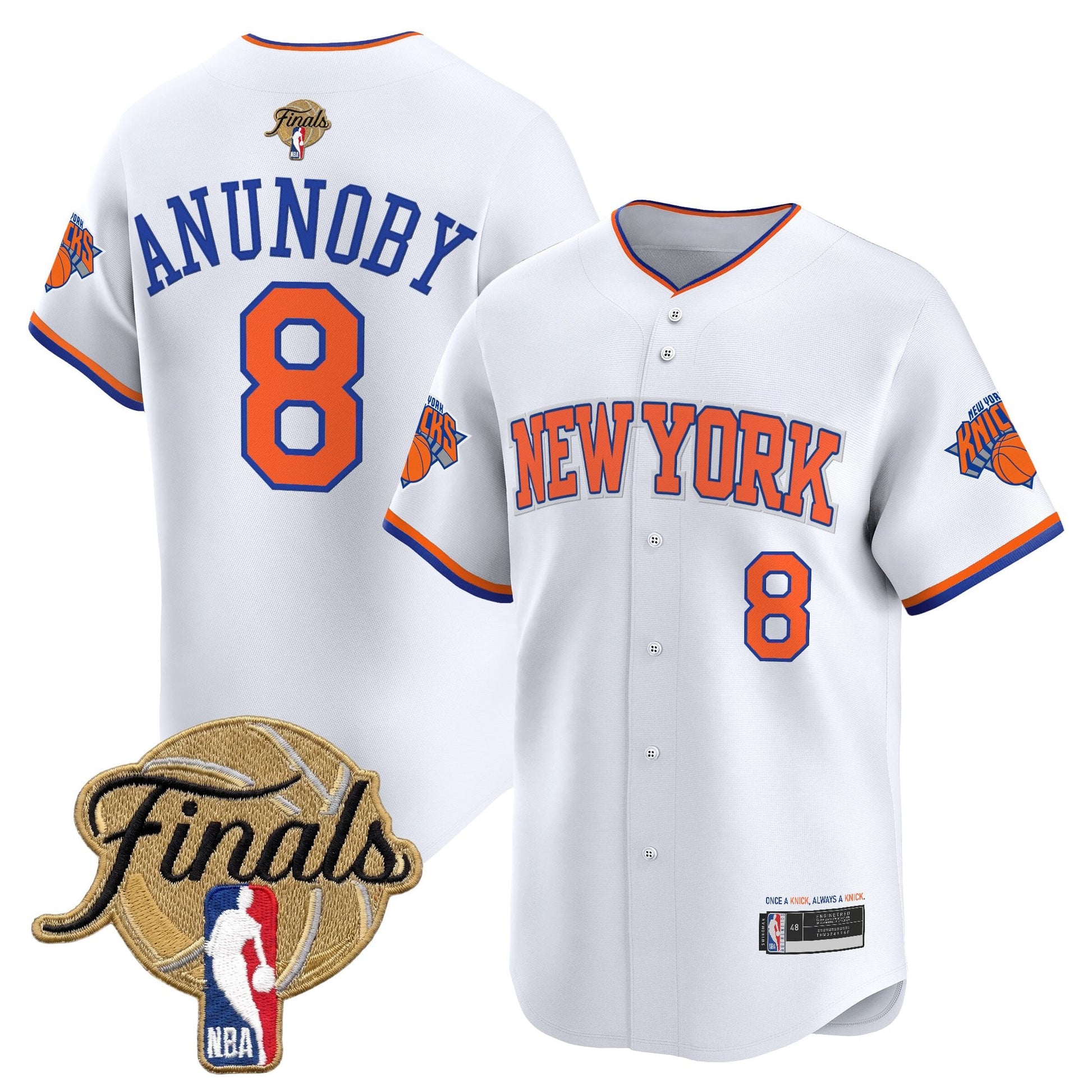 New York Knicks 2026 Finals Vapor Baseball Jersey - All Stitched