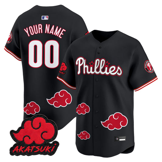 Philadelphia Phillies x Naruto "Akatsuki Edition" Vapor Premier Limited Custom Jersey - Stitched