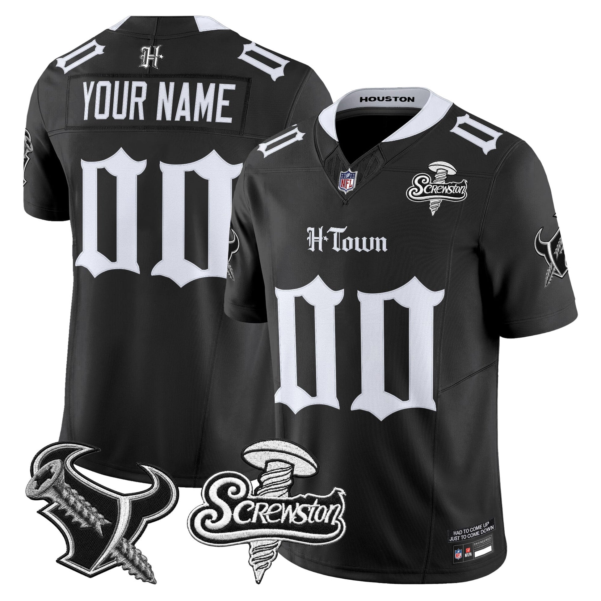 Houston Texans DJ Screw Vapor Limited Custom Jersey - Gothic Edition - All Stitched