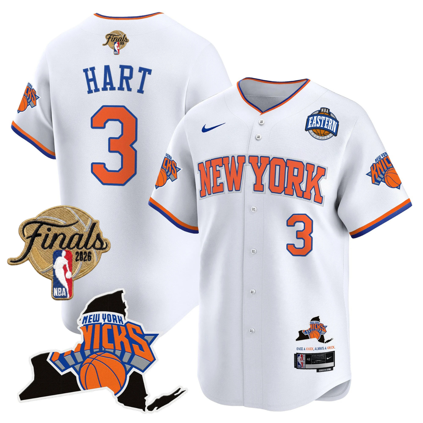 NYK 2026 Finals Vapor Baseball Jersey V2 - All Stitched