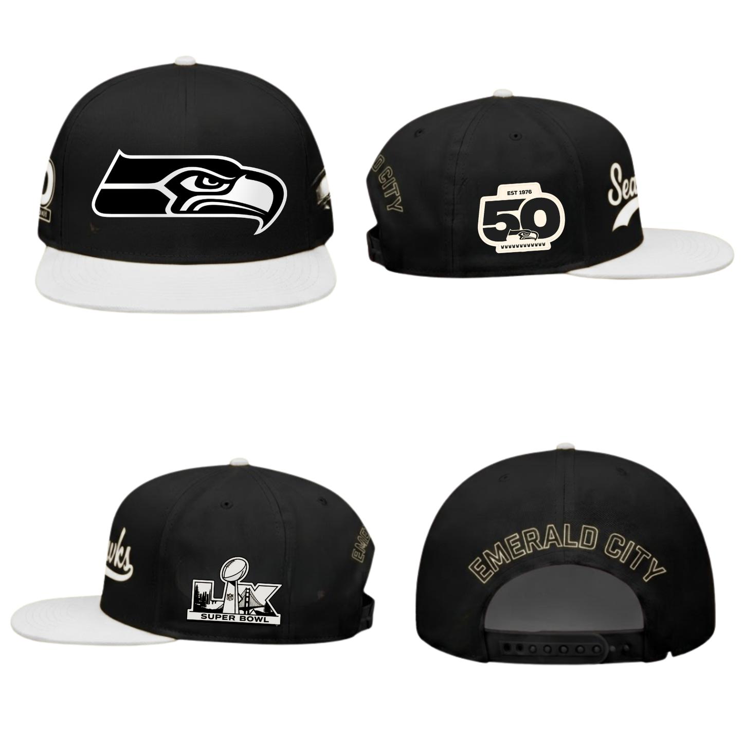 SEA SB LX Champs Gold Edition Snapback Cap - Printed