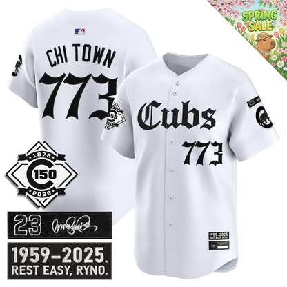 CHC 'Ryne Sandberg Tribute' & 150th anniversary patch Limited Gothic Jersey - All Stitched