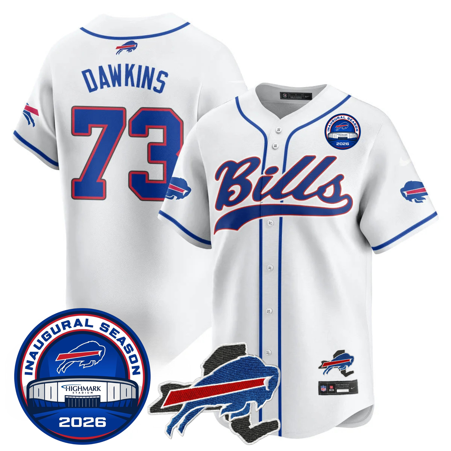 BUF 2025 Inaugural Season Patch Vapor Baseball Jersey - Stitched