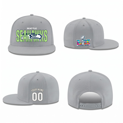 SEA Super Bowl Champions Personalized Snapback Cap - Printed V3